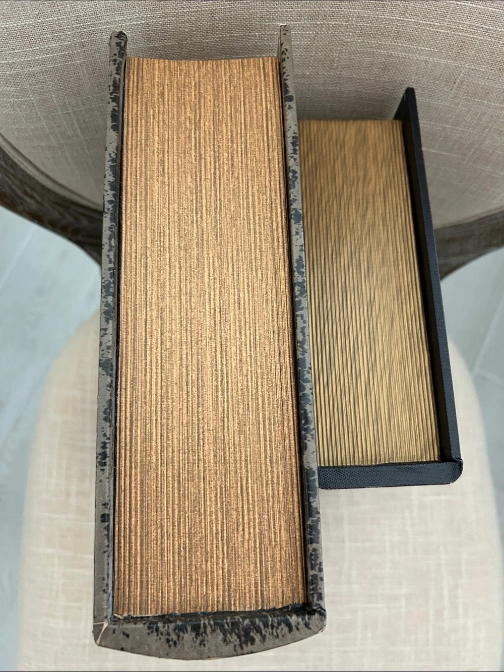 Vintage Crown Decorative Coffee Table Book Box - Black and Brown